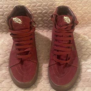 Burgundy high top vans